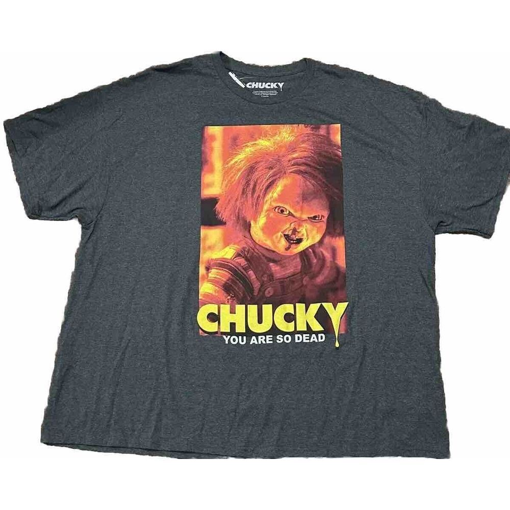 Chucky TShirt Adult Unisex 4XL Gray‎ Horror You Are So Dead Universal Studio